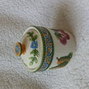 1997 Jay Imports Made in USA Fruit Mosaic Sugar Bowl